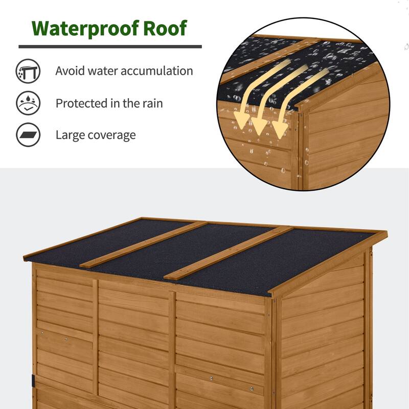 MCombo Outdoor Storage Cabinet Shed, Garden Tool Shed with Waterproof Asphalt Roof, 1738
