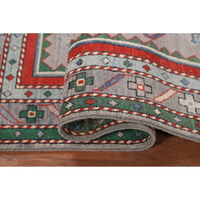 Kazak Foyer Rug Handmade Bedroom Wool Carpet - 3'6" x 4'11"