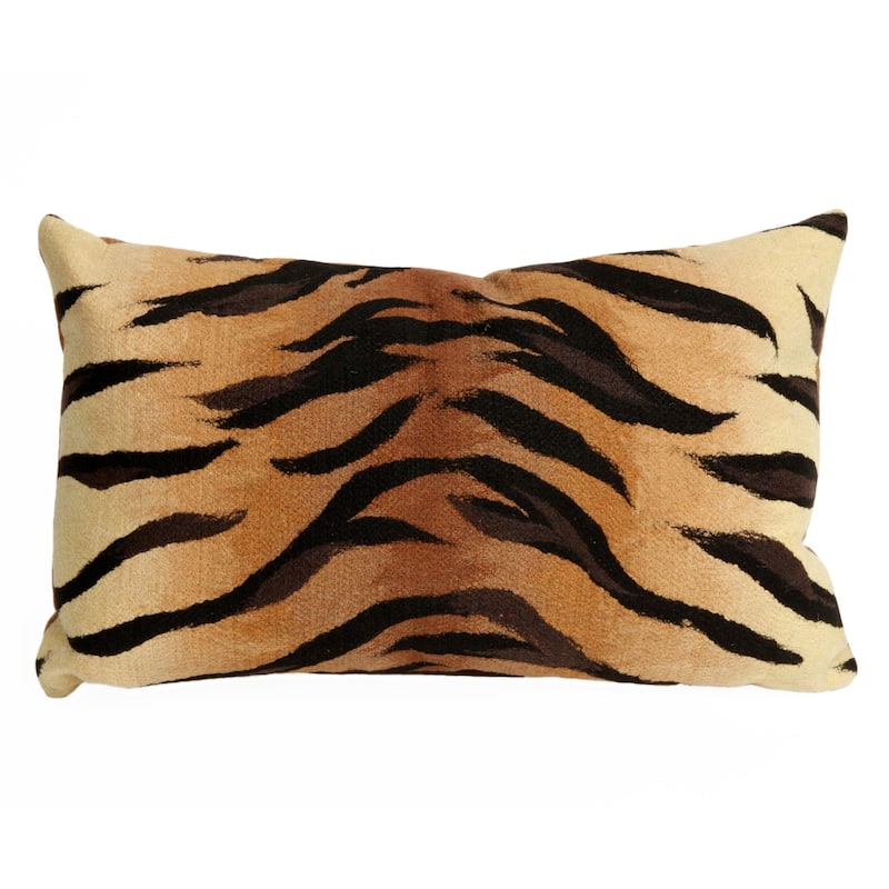 Liora Manne Visions I Tiger Indoor/Outdoor Pillow Brown 12"X20"