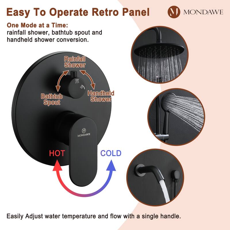Retro Series 9 in. Rain Wall Mount Dual Shower Heads with 1.8 GPM