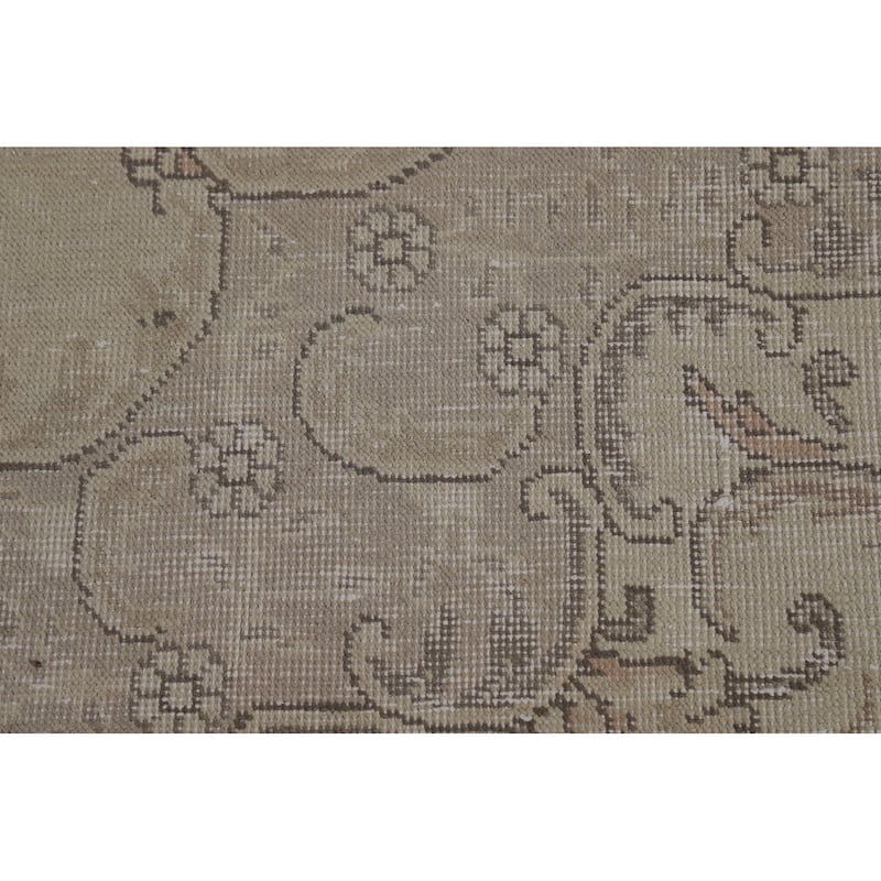 Traditional Beige Tabriz Persian Vintage Rug Handmade Wool Carpet - 9'7" x 12'6"