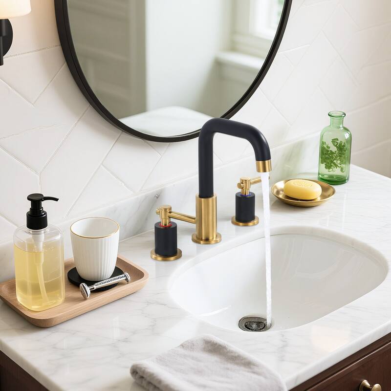 WOWOW 8 in. Widespread Double Handle Bathroom Faucet