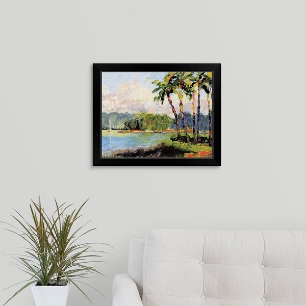 Leslie Saeta Economy Framed Print with Standard Black Frame entitled Hawaiian Palms
