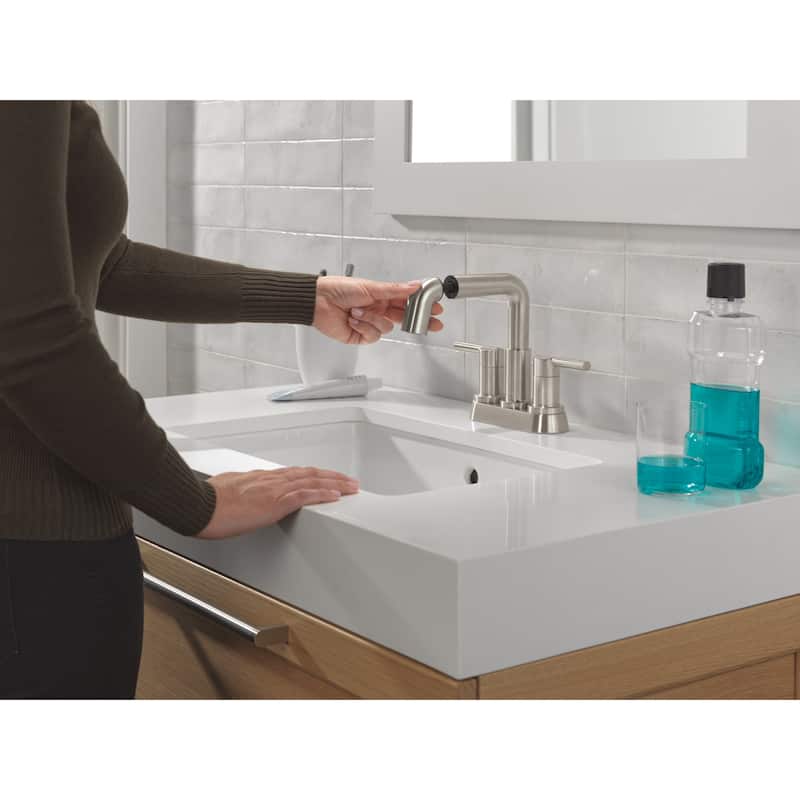 Delta 25849LF-PD Nicoli 1.2 GPM Centerset Bathroom Faucet with Pull