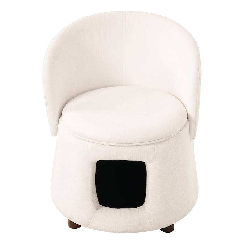 Christopher Knight Home - Modern 2-in-1 Acacia Upholstered Accent Chair with Hidden Pet-Friendly Nook & Convertible Storage Seat