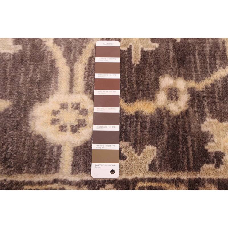 ECARPETGALLERY Hand-knotted Royal Oushak Dark Brown Wool Rug - 8'0 x 10'0