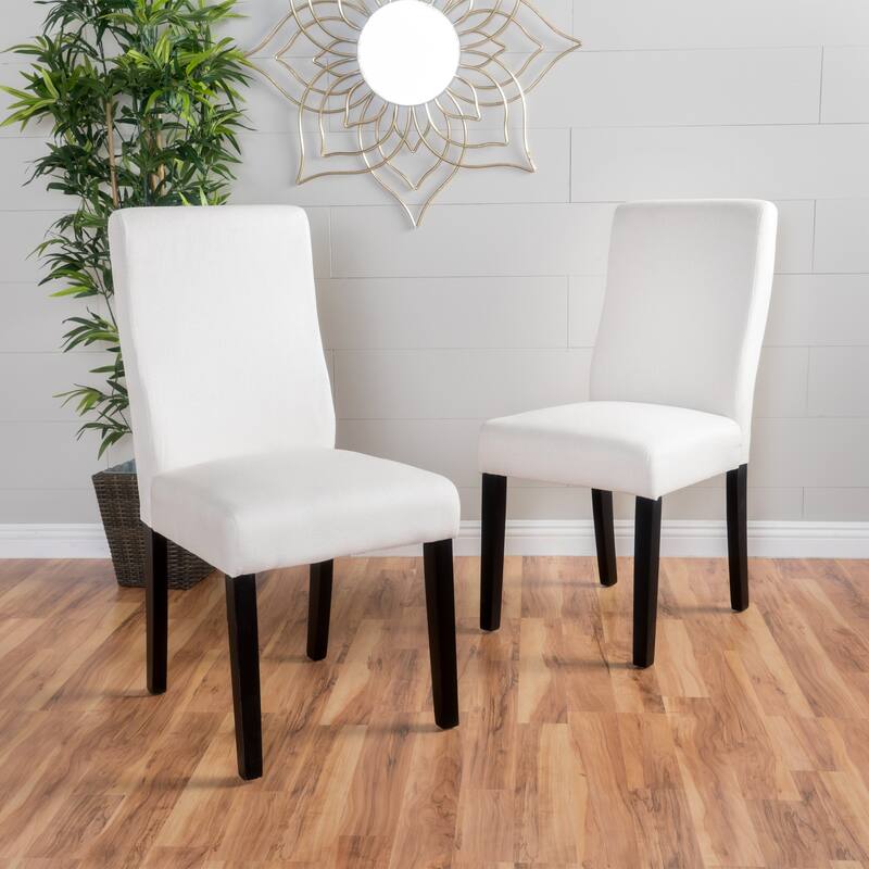 Upholstered Dining Chairs Set of 2, Modern Fabric Dining Room Kitchen Side Chair with Wood Legs for Restaurant/Cafe
