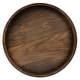 preview thumbnail 34 of 68, KINWELL Round Black Walnut Wood Serving Tray Ottoman Tray with Handles