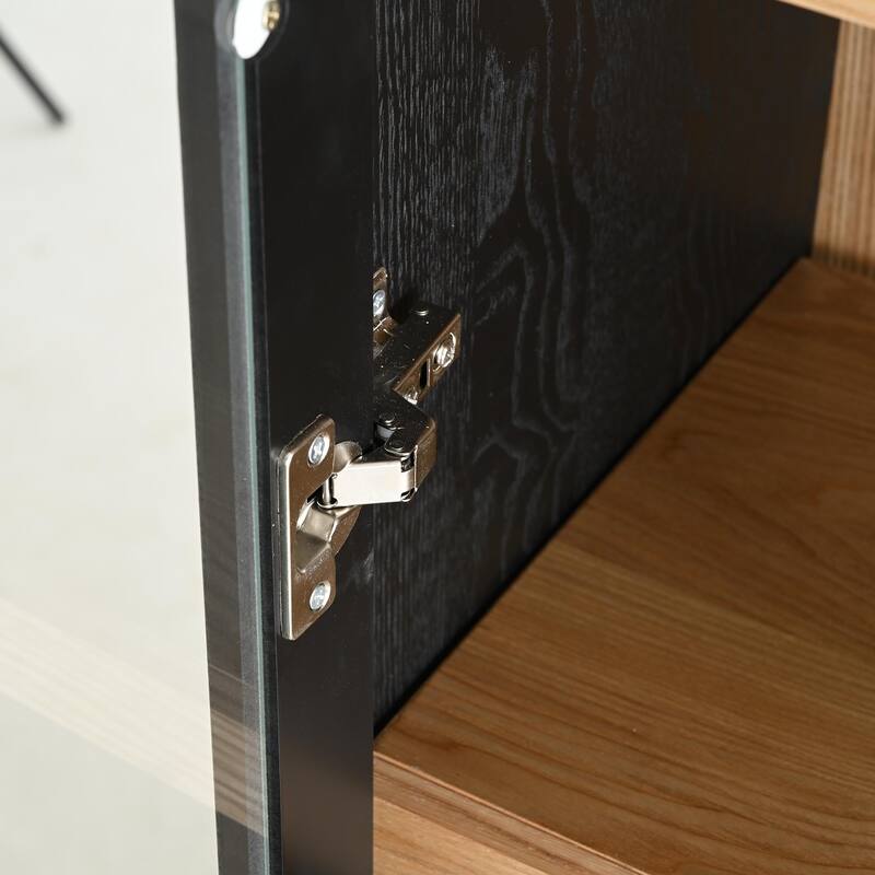 74.5''HDisplay Cabinet Bookcase with Storage, , Mid-Century Modern Bookshelf Curio Cabinet for Hallways