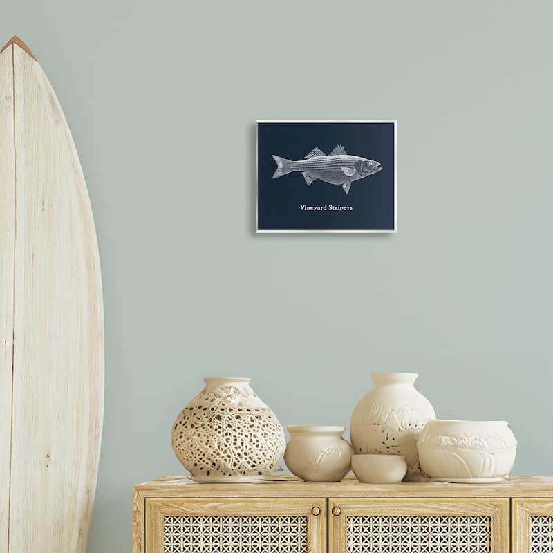 Stupell Vineyard Stripers Fish Wall Plaque Art Design By Phillipa Katz
