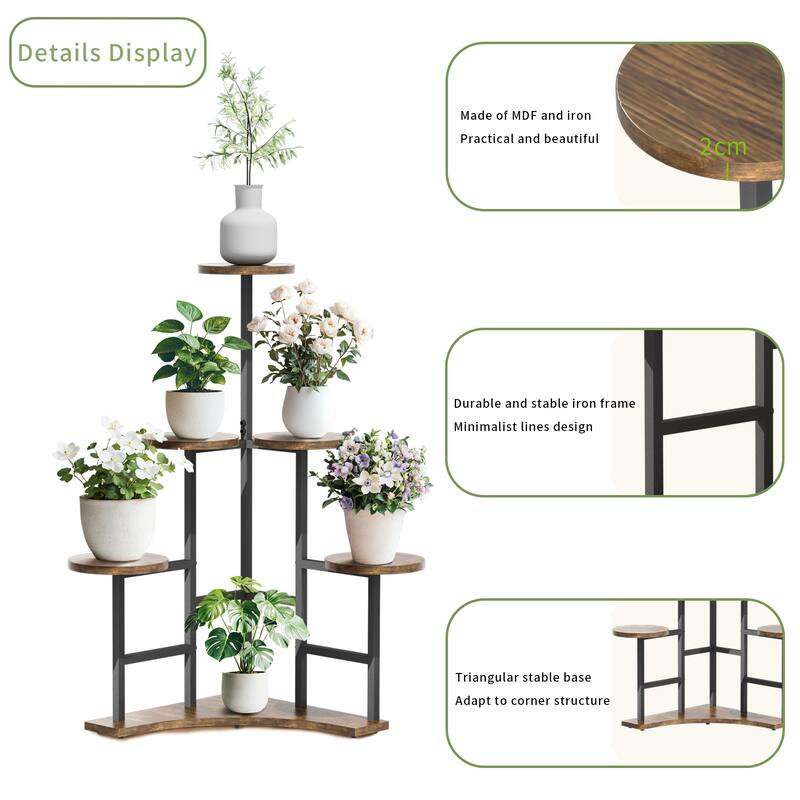 Tall Multiple Potted Corner Plant Stand Holder