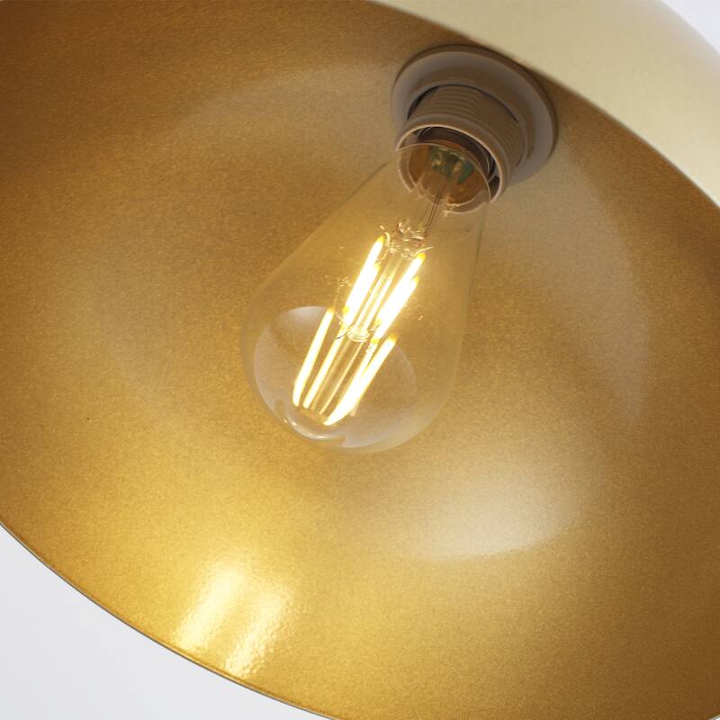 1-Light Rustic Hanging Pendant Light with Metal Shaded for Kitchen Island