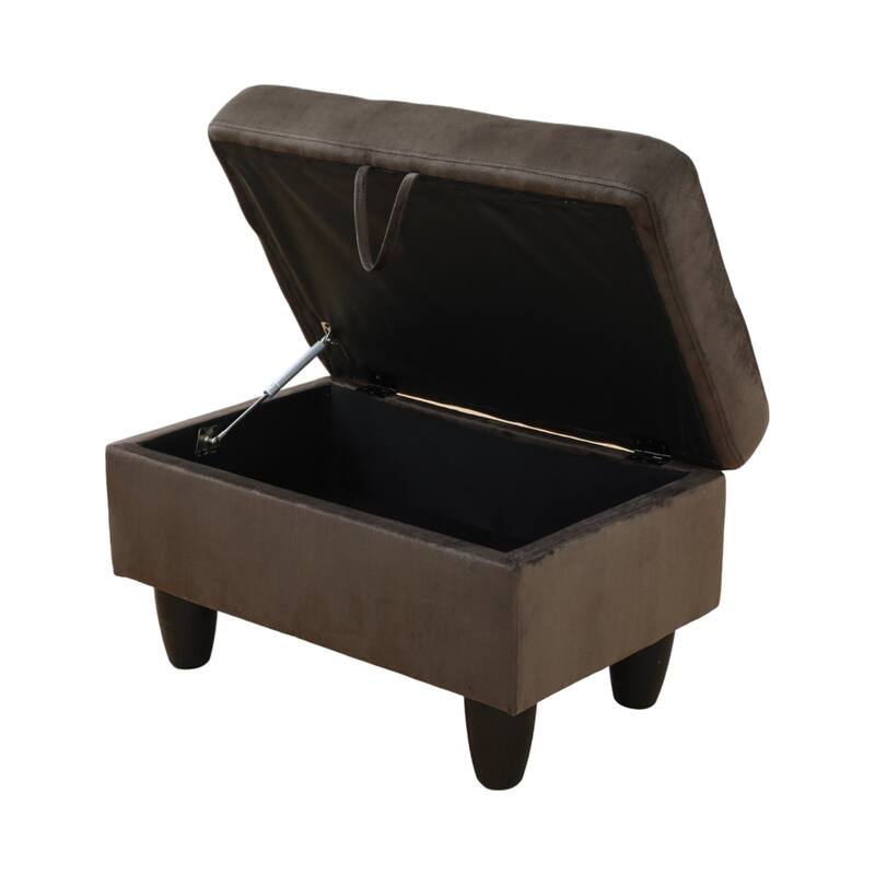 KISRAIS 28.5" Wide Upholstered Storage Ottoman