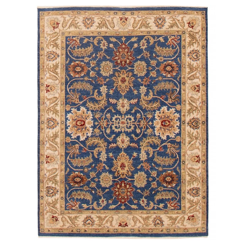 ECARPETGALLERY Hand-knotted Jamshidpour Dark Blue Wool Rug - 5' x 6' 9" - Dark Blue - 5' x 6' 9" - Rectangle