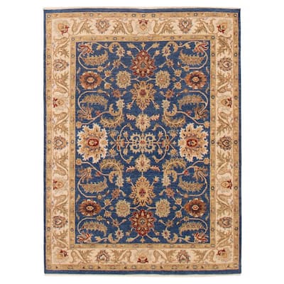 ECARPETGALLERY Hand-knotted Jamshidpour Dark Blue Wool Rug - 5' x 6' 9"