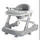 preview thumbnail 2 of 6, Adjustable Height Foldable Push Walker with Detachable Feeding and Music Trays - 23.6”L x 27.5”W x 21”H Grey
