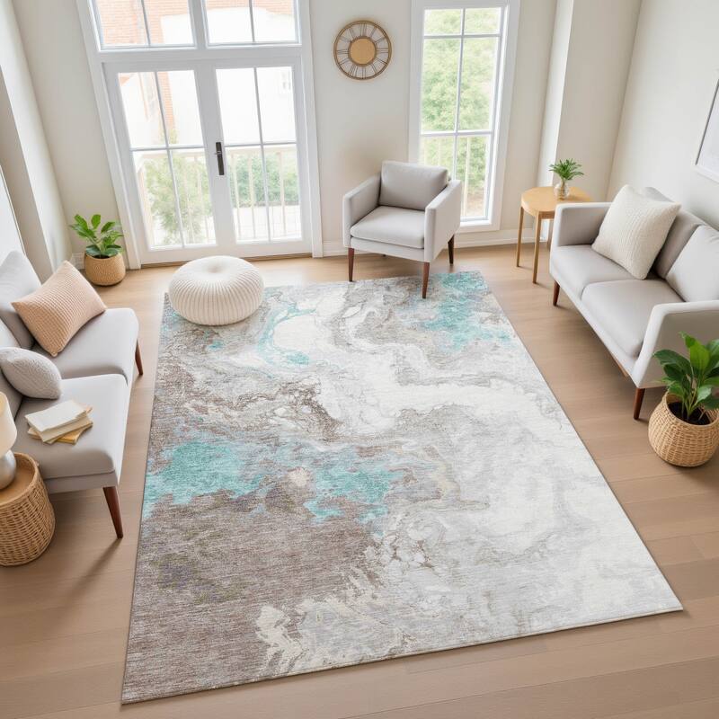 Premium Washable Super Soft Abstract Contemporary Mayfield Rug