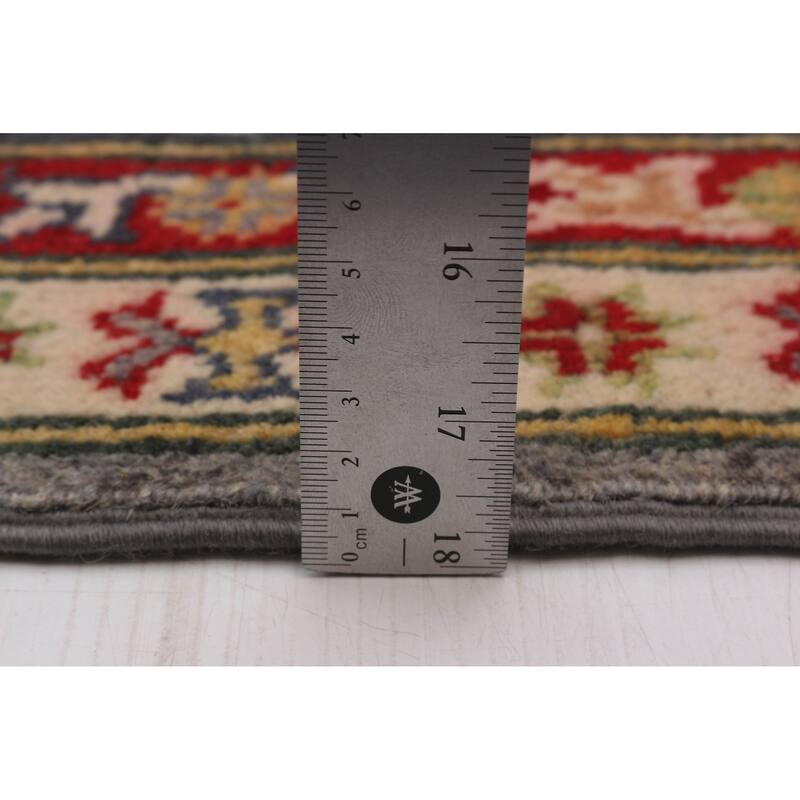 ECARPETGALLERY Hand-knotted Uzbek Ghazni Grey Wool Rug - 5'0 x 6'5