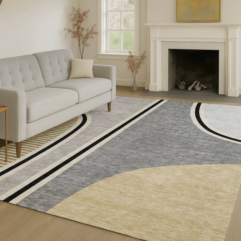 Machine Washable Indoor/ Outdoor Contemporary Keely Chantille Rug