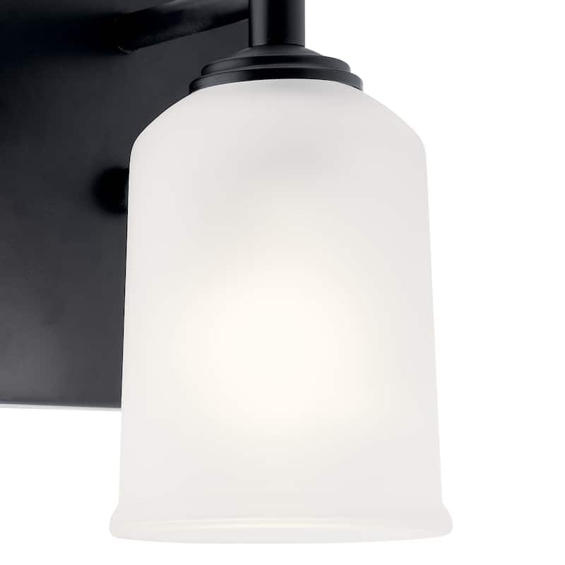 Kichler Lighting Shailene 1-Light Black Wall Sconce with Satin Etched Glass Shade