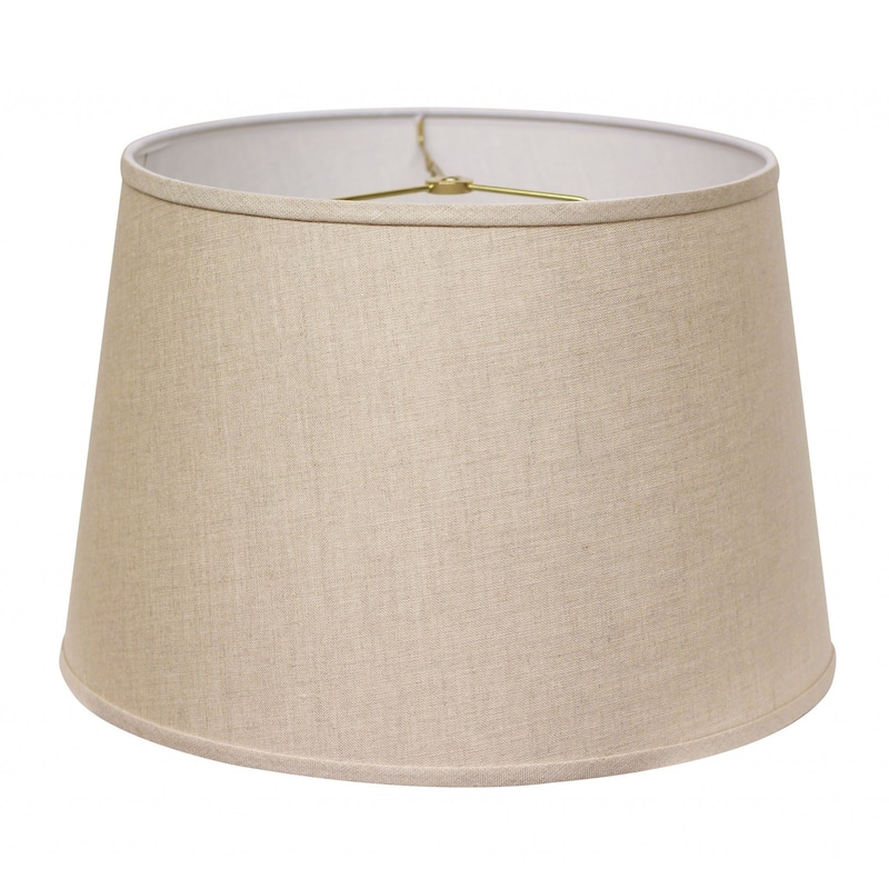 14" Dark Wheat Rounded Empire Slanted Linen Lampshade - 14" L x 14" W x 9.5" H - Dark Brown - 14" L x 14" W x 9.5" H
