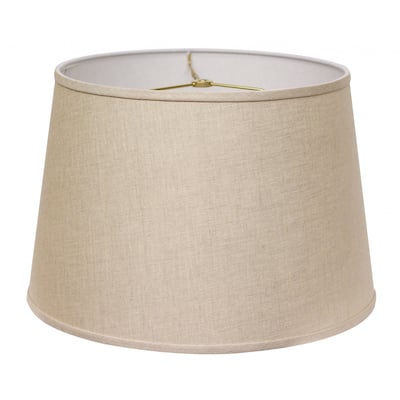 14" Dark Wheat Rounded Empire Slanted Linen Lampshade - 14" L x 14" W x 9.5" H