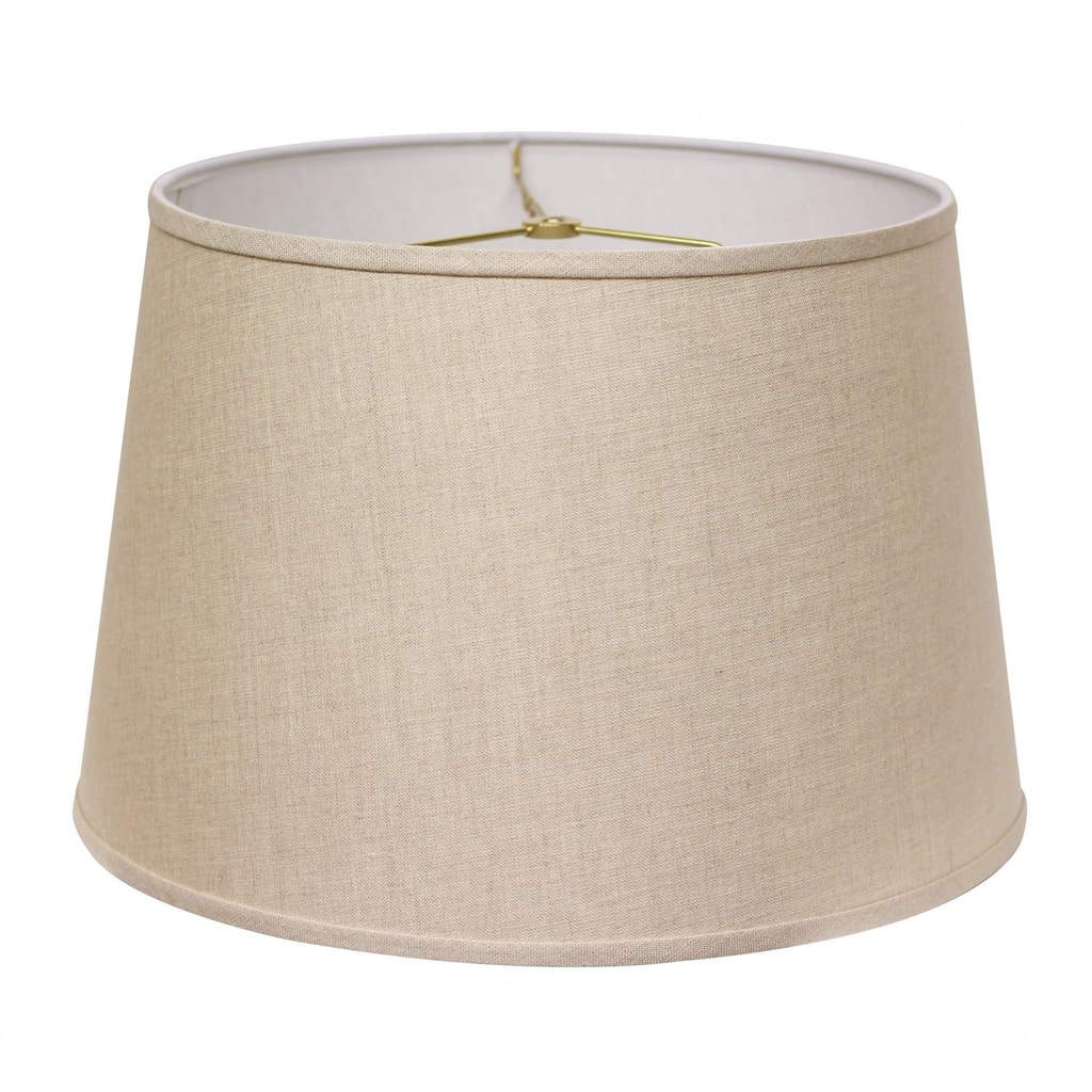 14" Dark Wheat Rounded Empire Slanted Linen Lampshade - 14" L x 14" W x 9.5" H