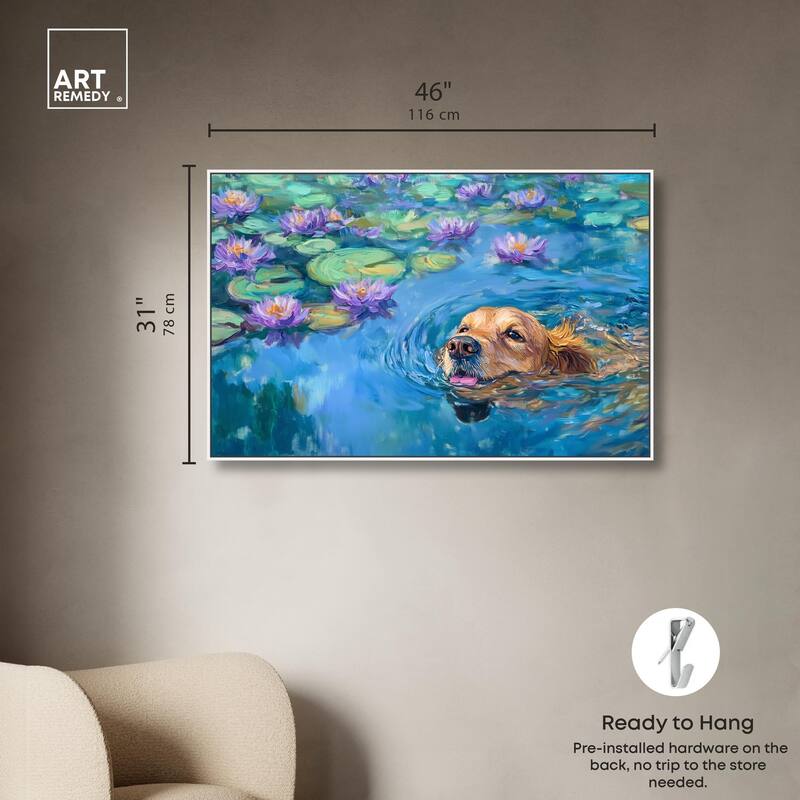 Watery Wag II Canvas by Art Remedy
