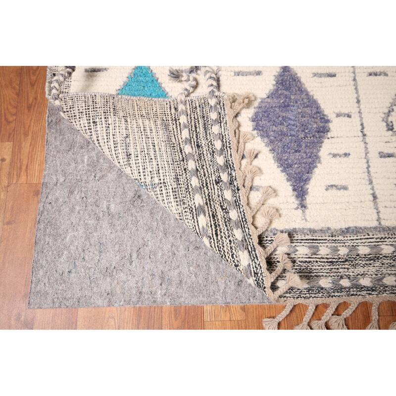 All-Over Geometric Moroccan Oriental Area Rug Handmade Wool Carpet - 8'9"x 13'1"