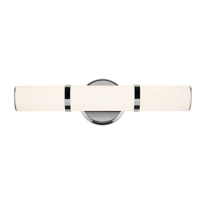 Kichler Lighting Rosh 18" Bath Bar Small LED with White Glass in Chrome
