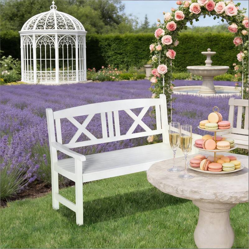 GDFStudio - Andersson Nordic Rustic Garden Bench with Timeless Comfort Design - Garden Bench