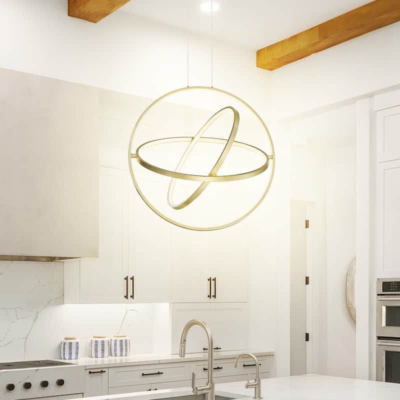 24 Inch Modern LED Globe Orb Chandelier Pendent Light