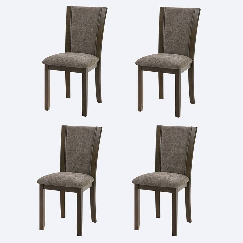 Dining Chairs Only, Wooden Dining Chairs Set of 4, Kitchen Chair with Padded Seat, Upholstered Side Chair for Dining Room - Dark Walnut