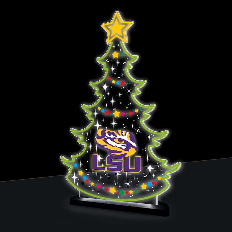 10" LED Tabletop Christmas Tree Desklite Sign, Louisiana State University