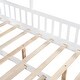 preview thumbnail 13 of 22, Pine Wood House-Shaped Bed with Twin Size Retractable Trundle, Kids Toddler Platform Bed with Apex Roof & Shelf, Full Size