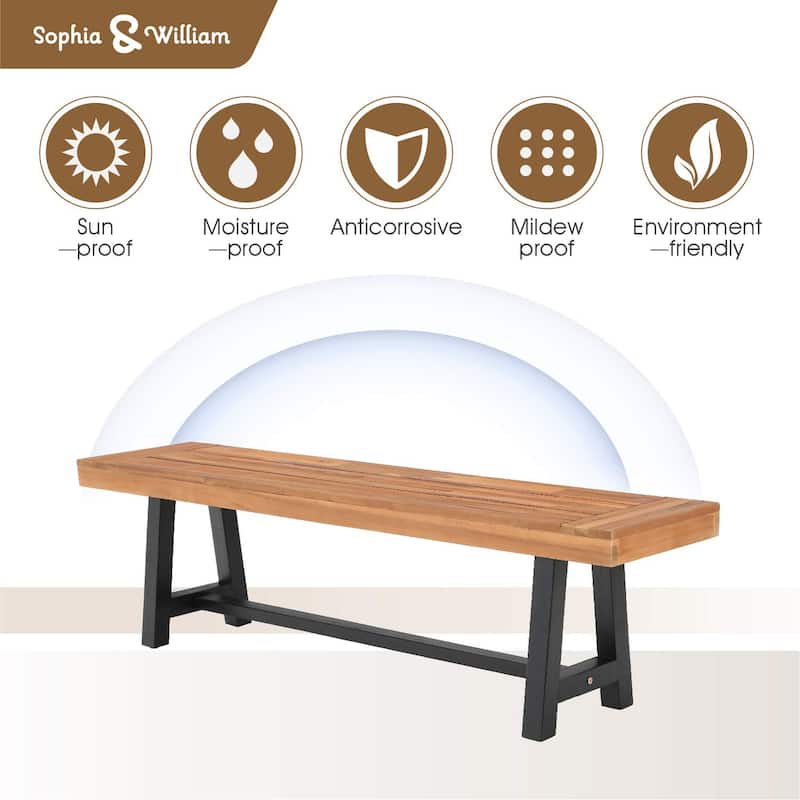 Sophia & William 2/3-Piece Wooden Garden Benches with or without the Wooden Garden Table