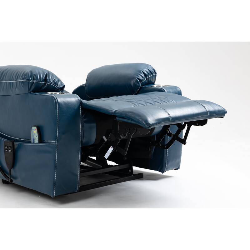 Power Lift Recliner Chair with Heat & Massage, Ergonomic Lounge Sofa Chair, Electric Recliner Chair with Cup Holders