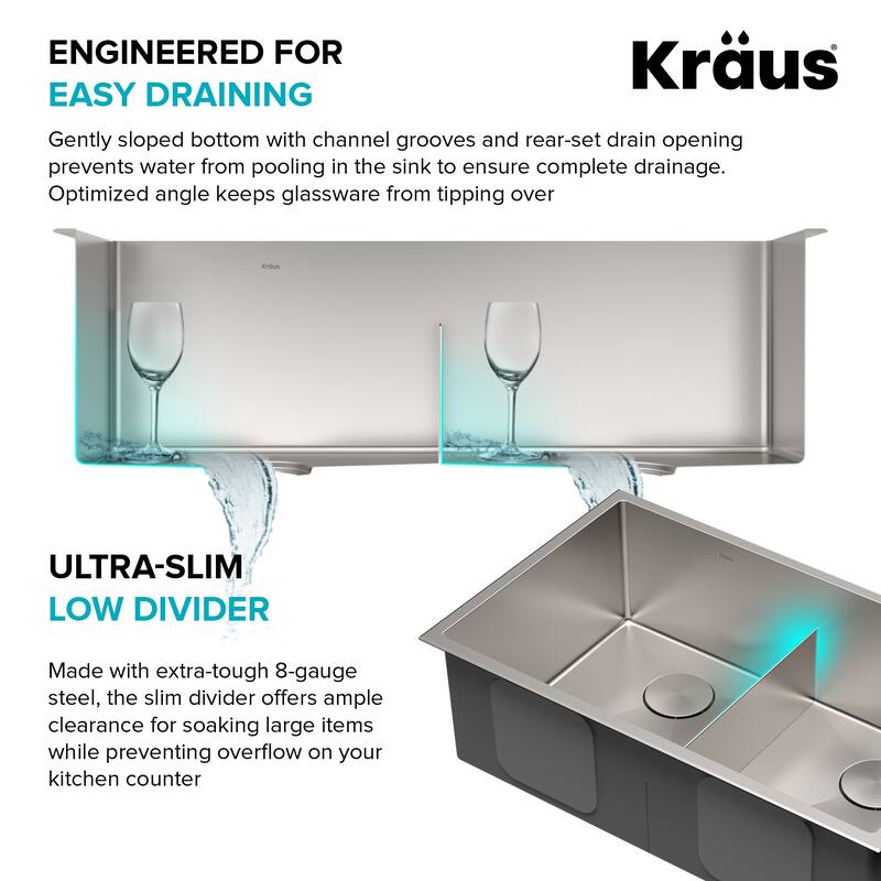 KRAUS Kore Workstation Undermount Stainless Steel Kitchen Sink