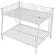 preview thumbnail 11 of 10, Stylish & Simple Full XL over Queen Metal Bunk Bed with Ladder and Guardrails, Sturdy Construction & Maximized Space, White