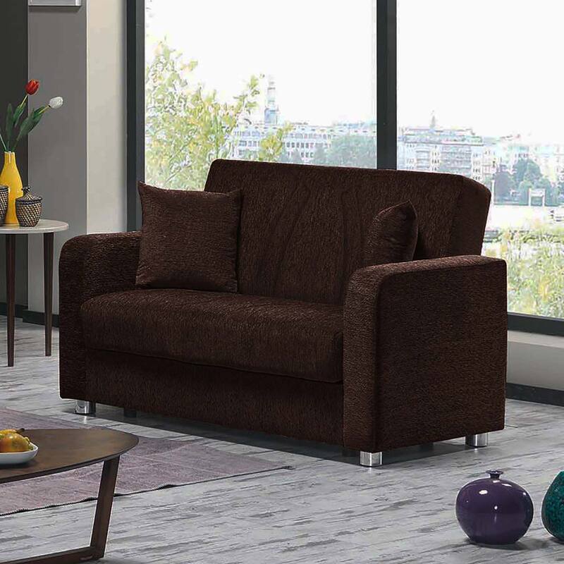 Collection Upholstered Convertible Loveseat With Storage