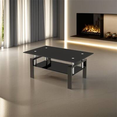 Black Tempered Glass Coffee Table