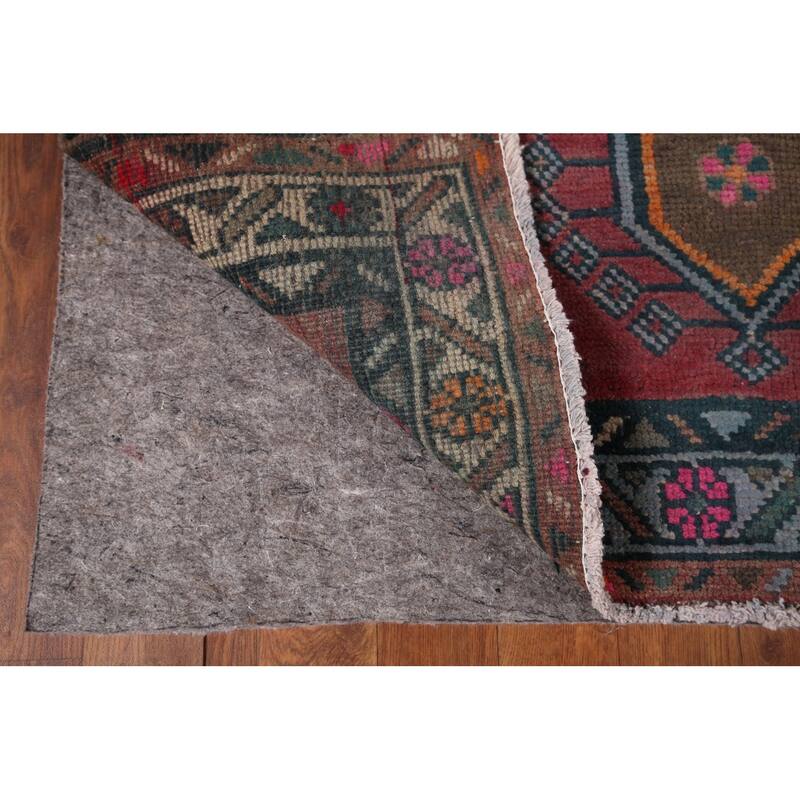 Tribal Ardebil Vintage Persian Runner Rug Handmade Wool Carpet - 3'5" x 12'9"