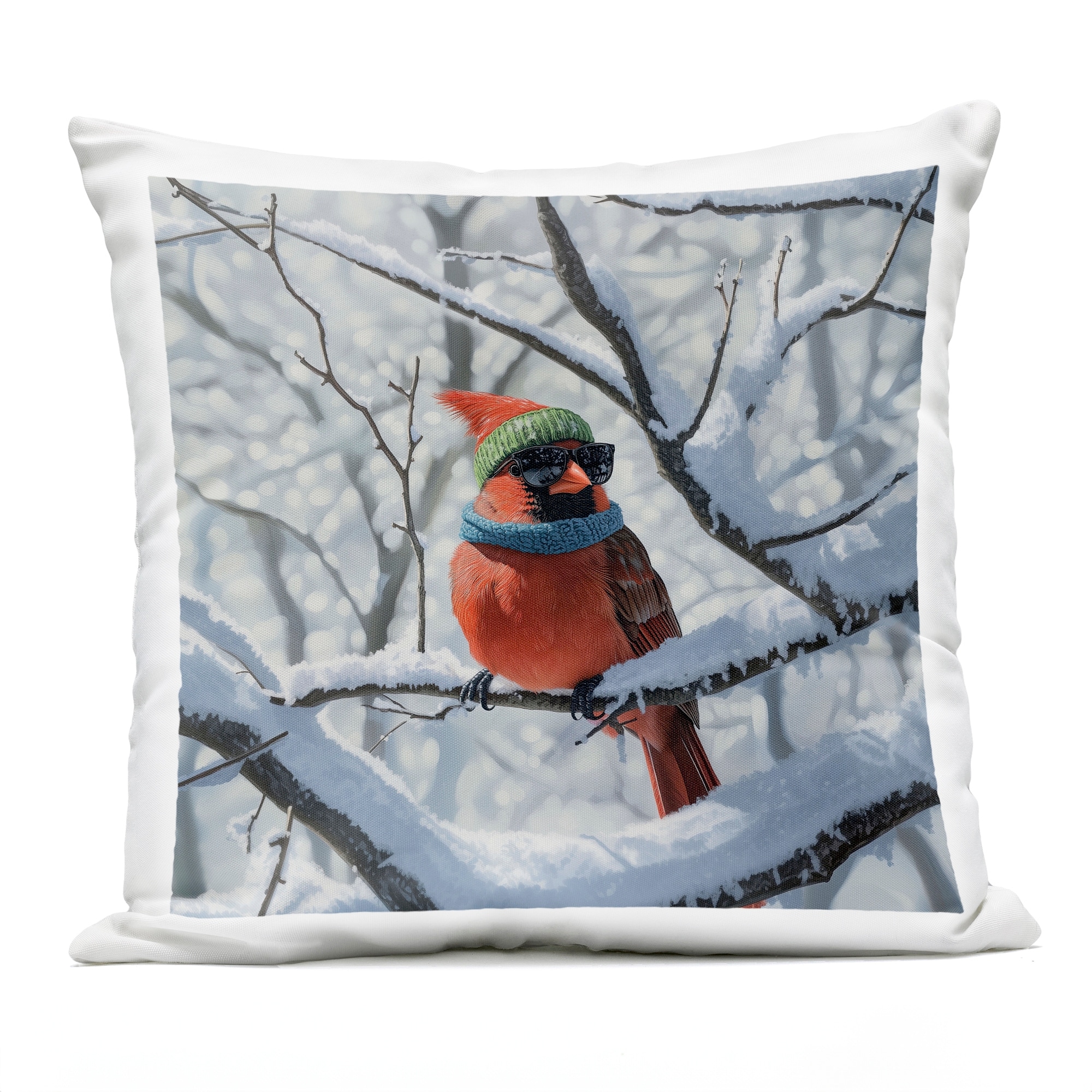 Stupell Winter Cool Cardinal Printed Outdoor Throw Pillow Design by Jim Baldwin