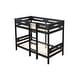 preview thumbnail 2 of 2, Twin over Twin Size Solid Wood Bunk Bed with Ladder and Fence for Kids