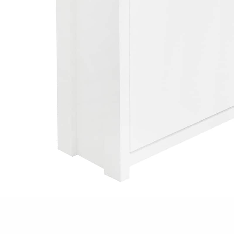 Modern Minimalist Set of Two Wooden Shoe Storage Cabinets