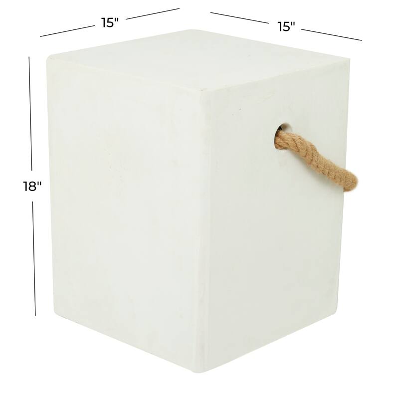 Fiber clay Contemporary Outdoor Accent Table - 15 x 15 x 18