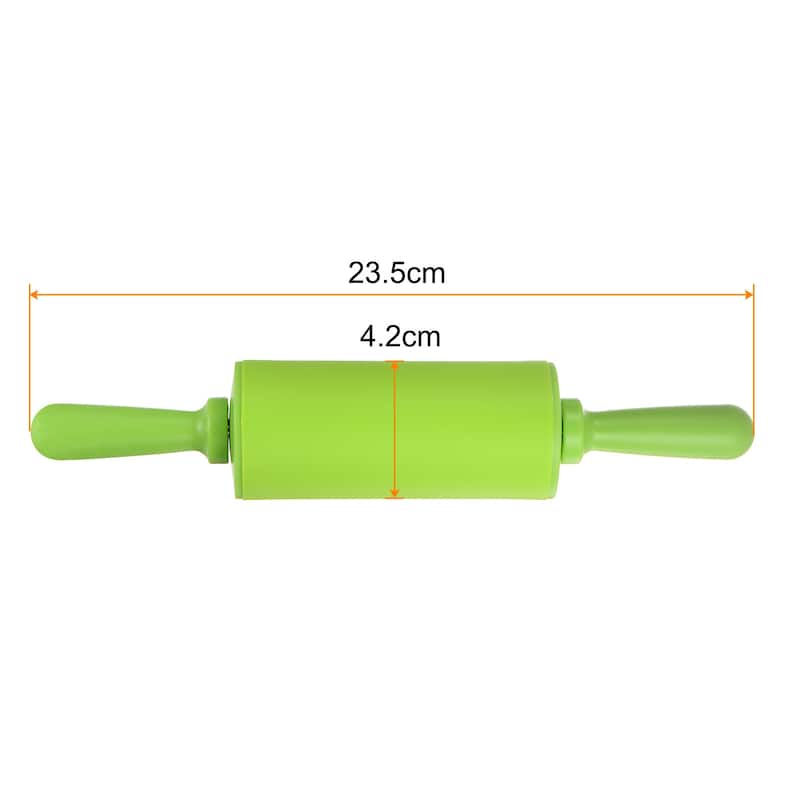 Silicone Rolling Pins for Baking 23.5cm x 4.2cm Roller Green - Green