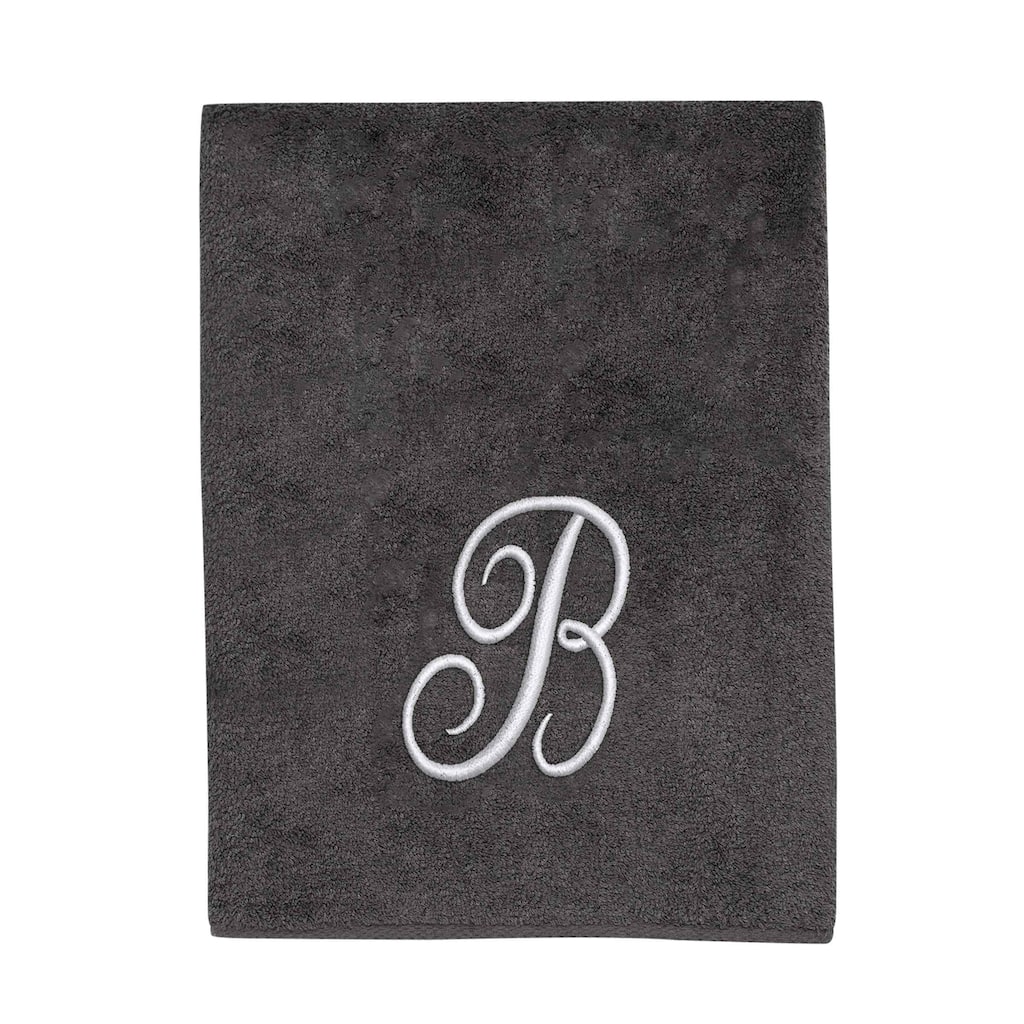 Avanti Granite with Silver Script Monogram Bath Towel Letter B - Bath Towel