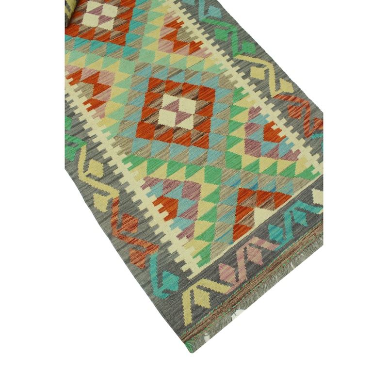 Sangat Flatweave Elyssa Red/Ivory Runner - 2'9" x 8'5"