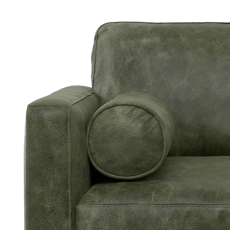WYNDENHALL Brixley 43 inch Wide Mid-Century Modern Accent Chair in Top Grain Genuine Leather - 42.9" W x 38.25" D x 34" H